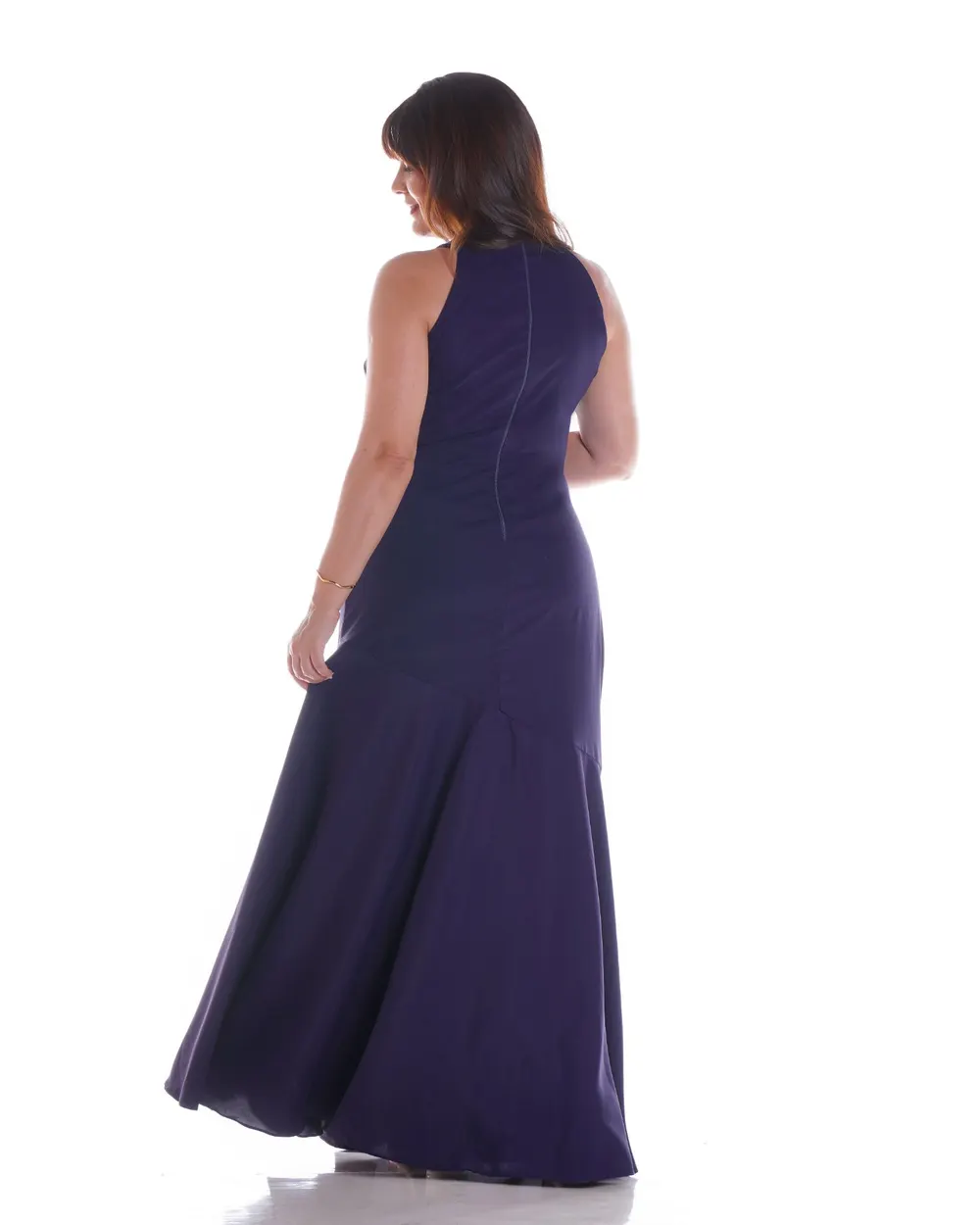 vestido cava americana longo azul Marinho