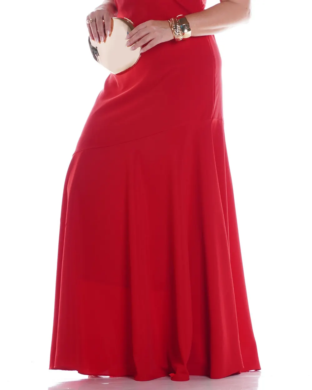 vestido cava americana longo Vermelho
