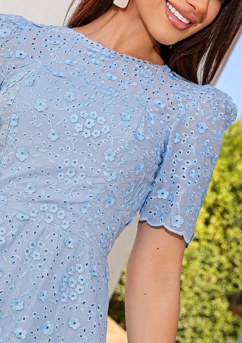 Vestido Princesa na laise Luxo Azul Caribe Midi